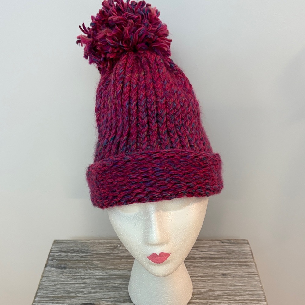 Cozy Knit Pom-Pom Hat - Pink